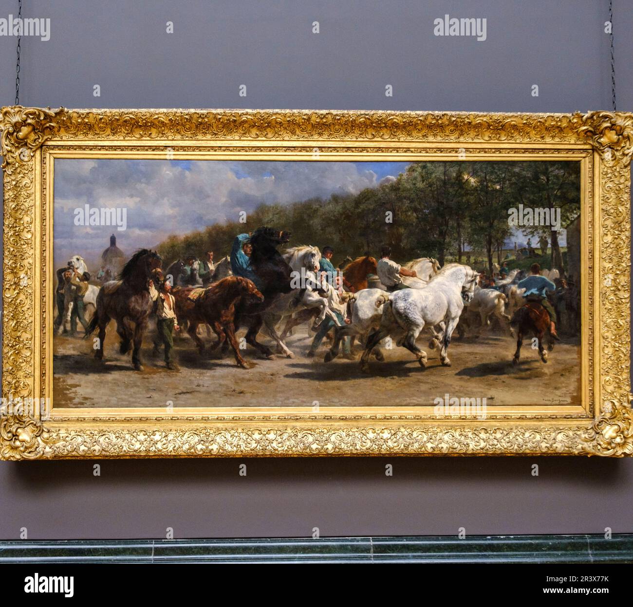 Rosa Bonheur, The Horse Fair, 1855, huile sur toile, National Gallery, Londres, Angleterre, Grande-Bretagne. Banque D'Images