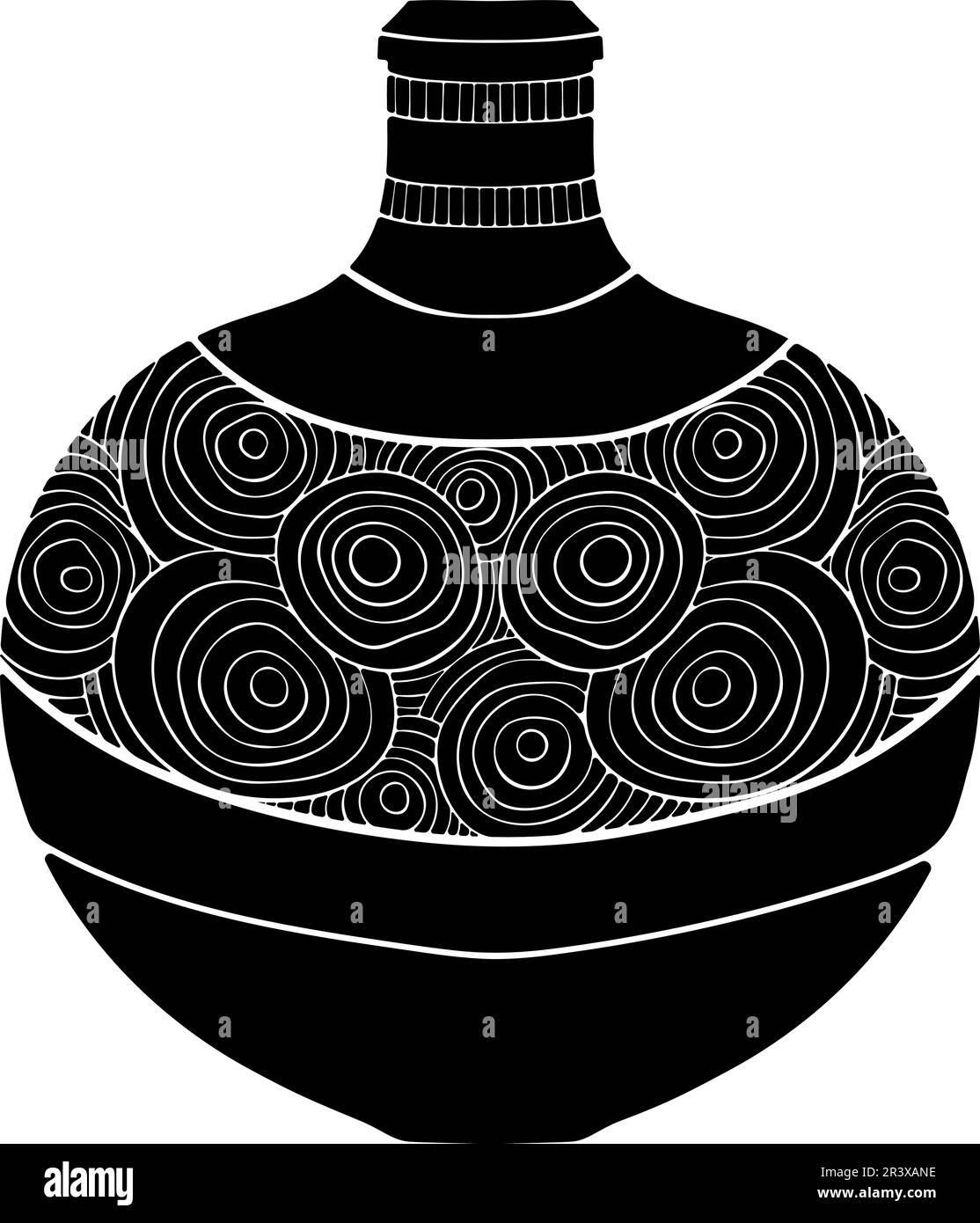 Silhouette africaine de vase ethnique Illustration de Vecteur