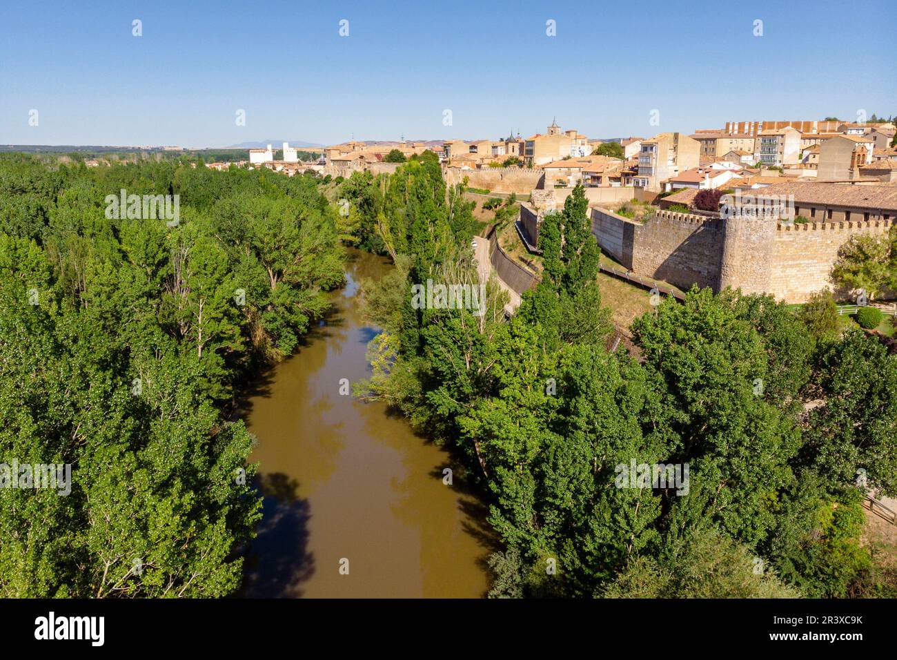 Parque de la Arboleda, Almazán, Soria, Comunidad Autónoma de Castilla y León, Espagne, Europe. Banque D'Images