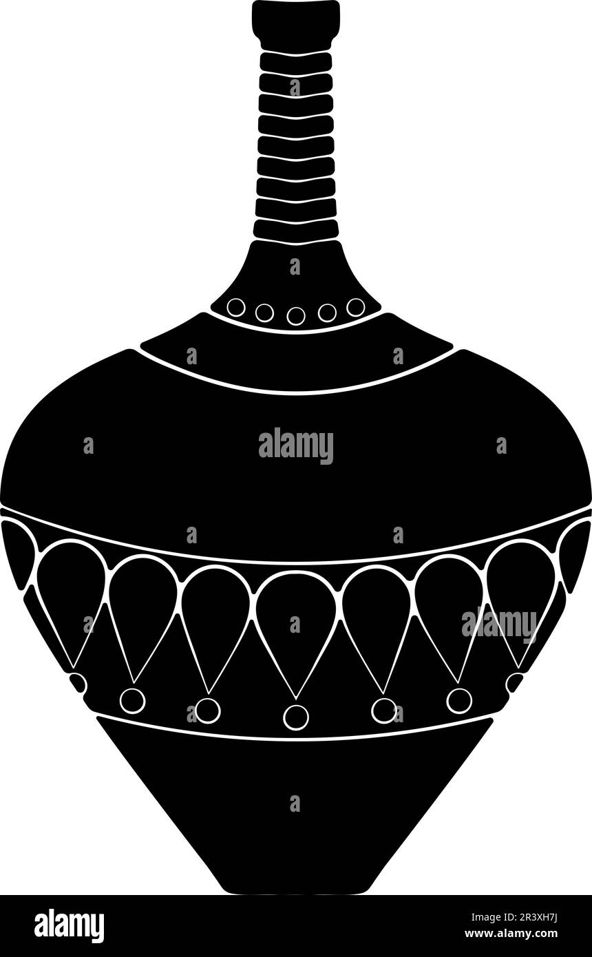 Silhouette africaine de vase ethnique Illustration de Vecteur