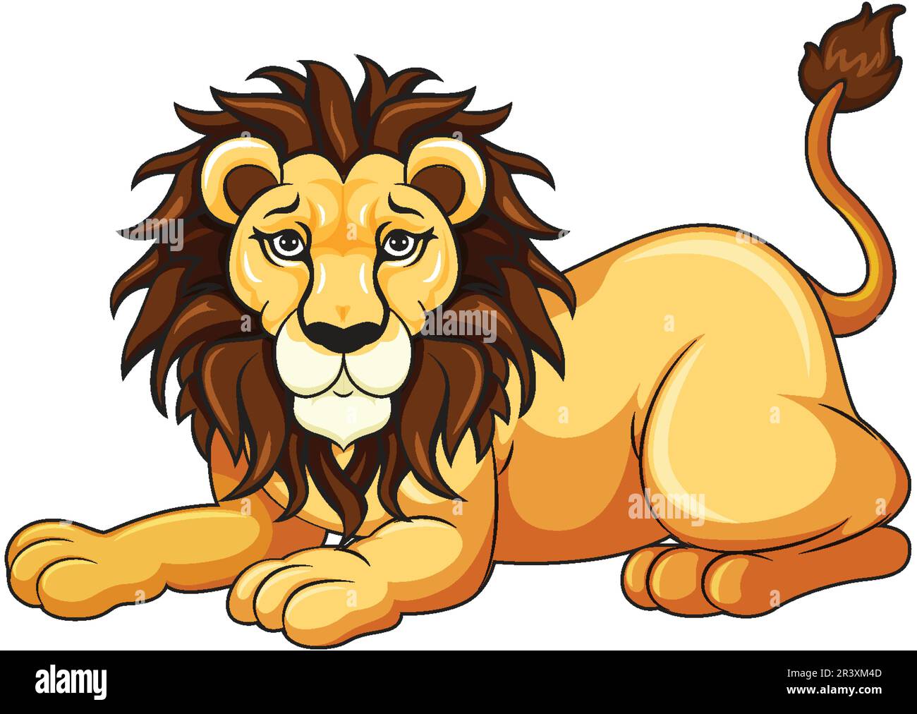 Illustration du lion reposant sur le sol Illustration de Vecteur