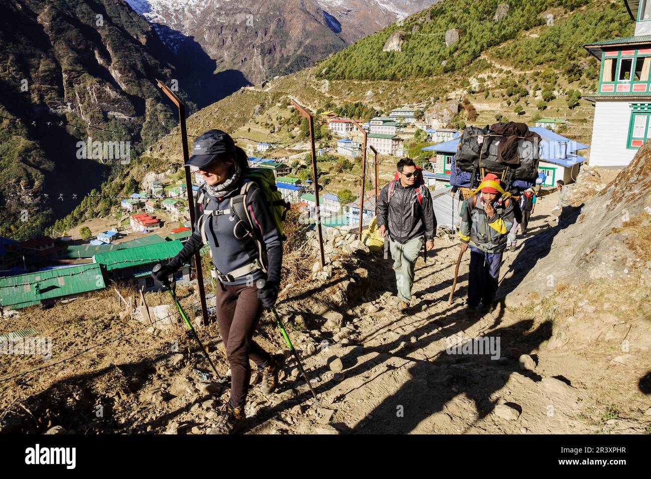 Namche Bazar.Parc national de Sagarmatha, Khumbu Himal, Népal, Asie. Banque D'Images