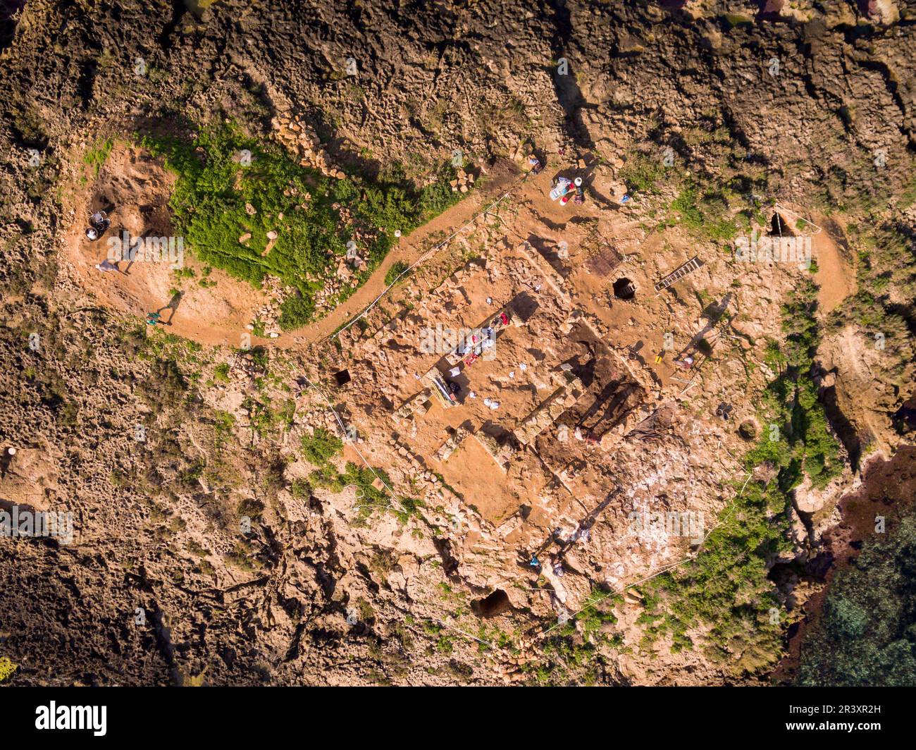 Site archéologique punique, Na Galera islet, Can Pastilla, à Palma, Majorque, îles Baléares, Espagne, Europe. Banque D'Images