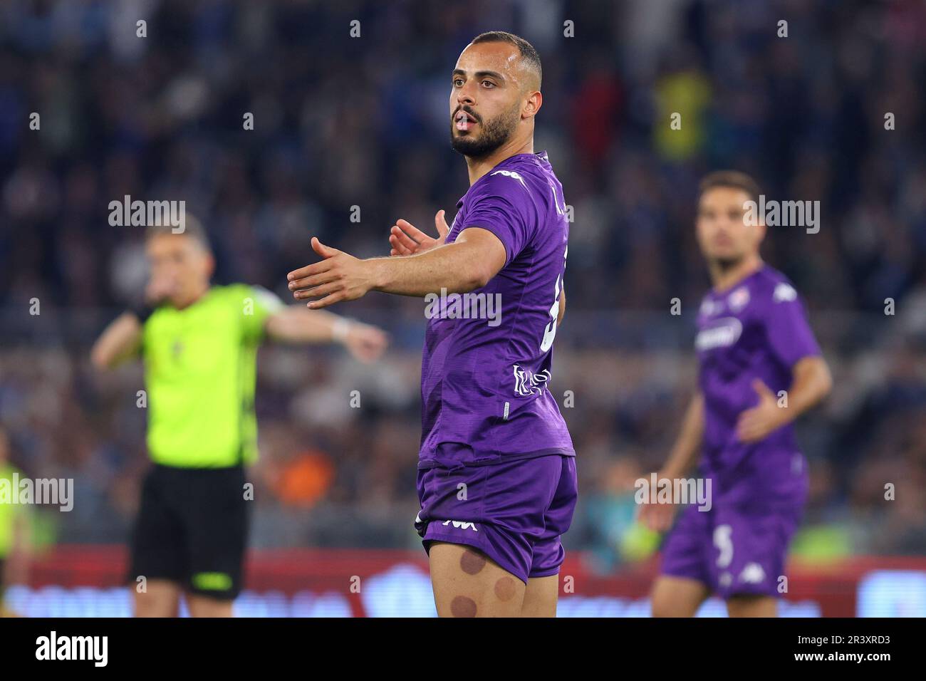 Rome, Italie. 24th mai 2023. Arthur Cabral de Fiorentina réagit lors de la coupe italienne, Coppa Italia, finale du match de football entre ACF Fiorentina et FC Internazionale sur 24 mai 2023 au Stadio Olimpico à Rome, Italie - photo Federico Proietti/DPPI crédit: DPPI Media/Alamy Live News Banque D'Images