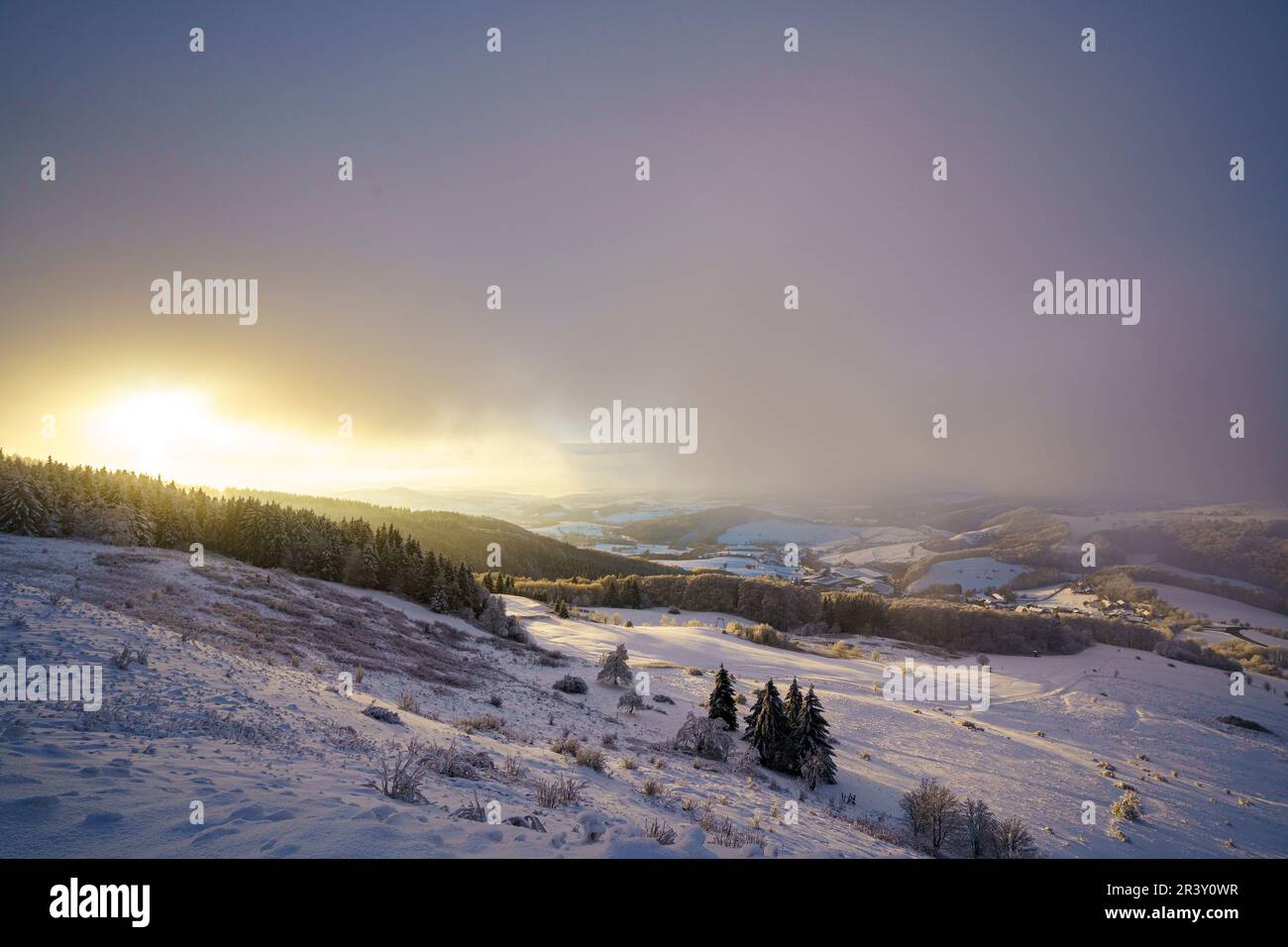 Coucher de soleil romantique sur la Wasserkuppe/Rhön 12 Banque D'Images