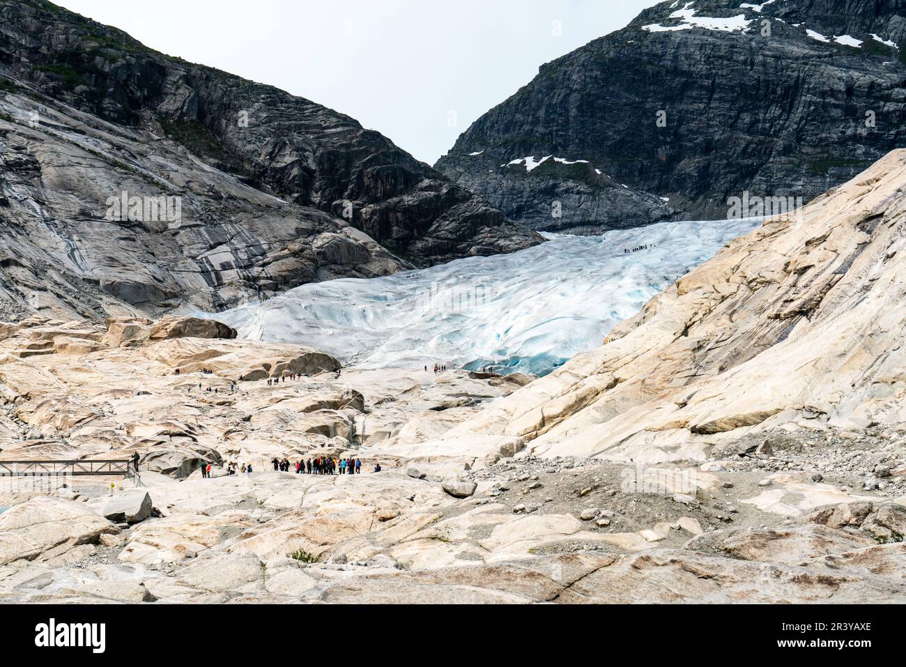 Langue des glaciers à Nigardsbreen, Norvège Banque D'Images