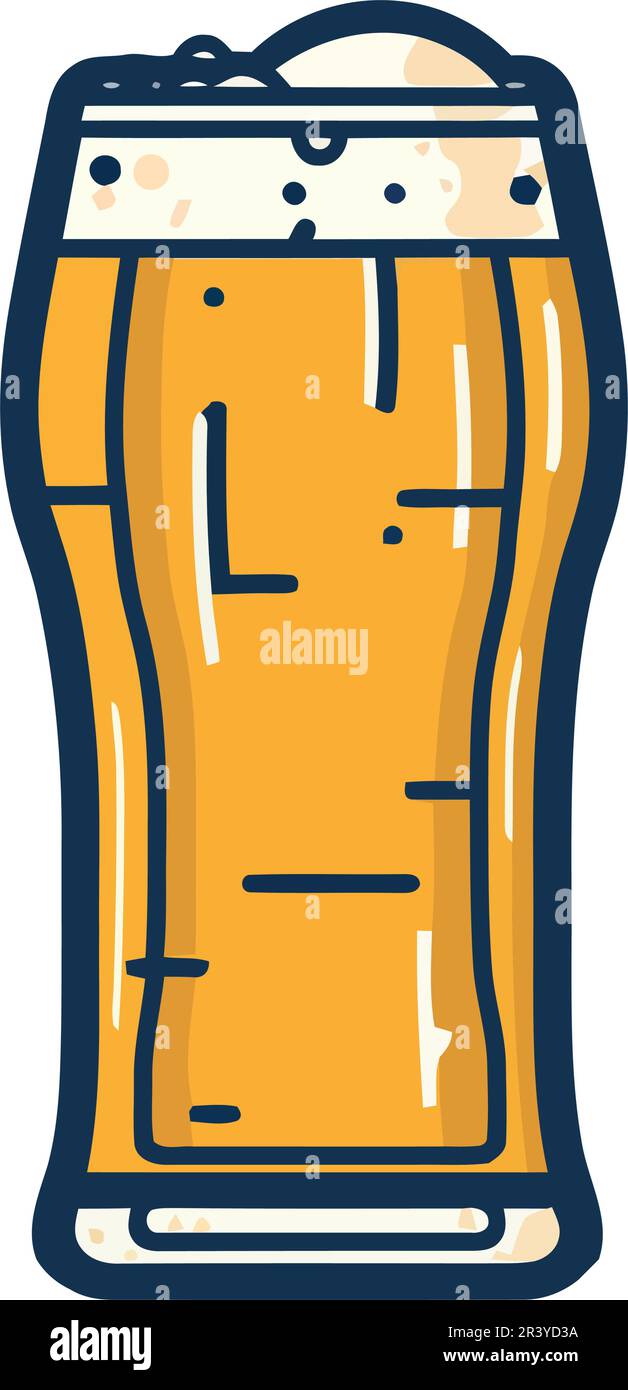 Une pinte de bière dans un bar à dessins animés Illustration de Vecteur