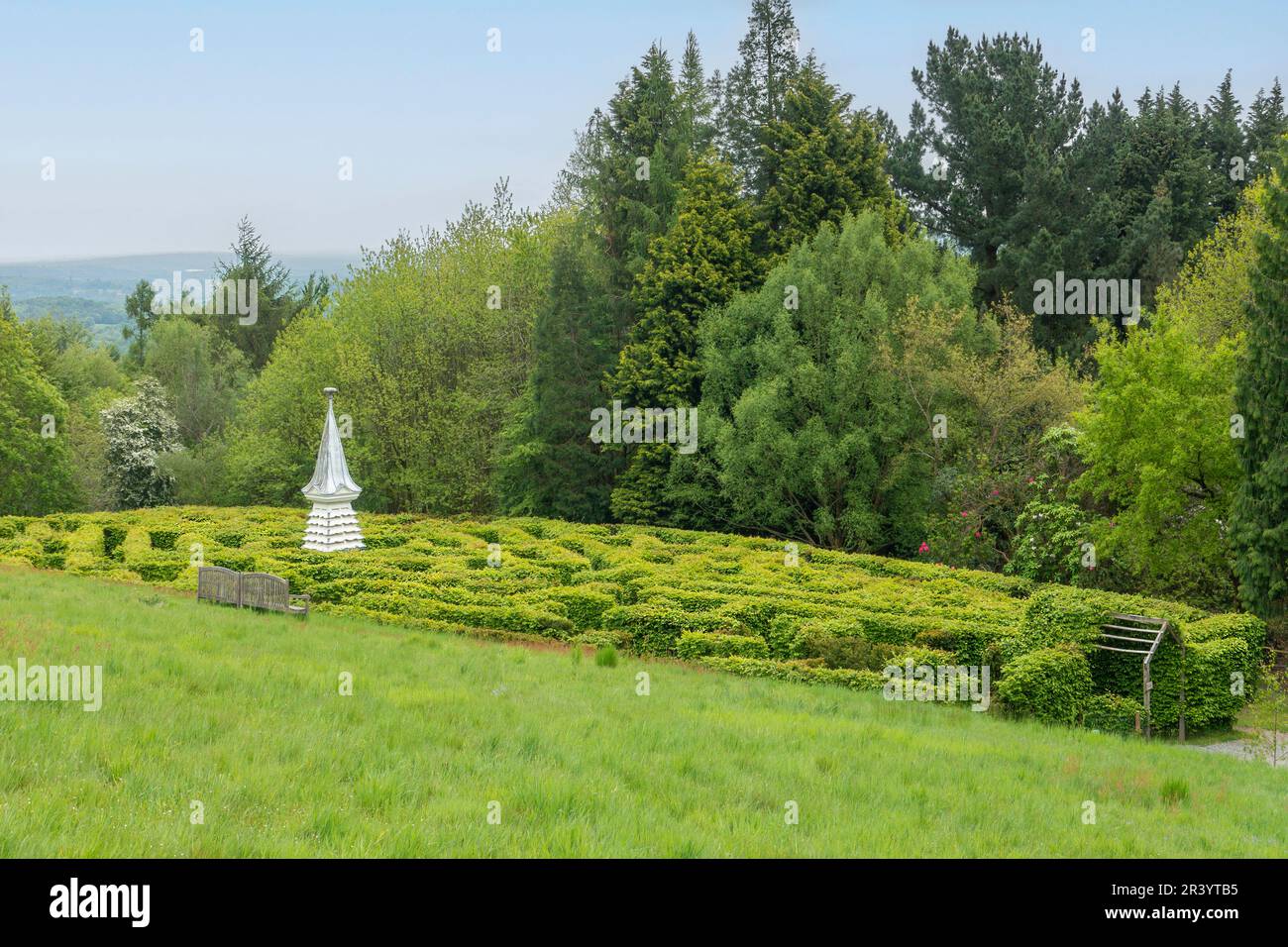 Labyrinthe, le jardin de l'Himalaya, Riverhill, Sevenoaks, Kent, Banque D'Images