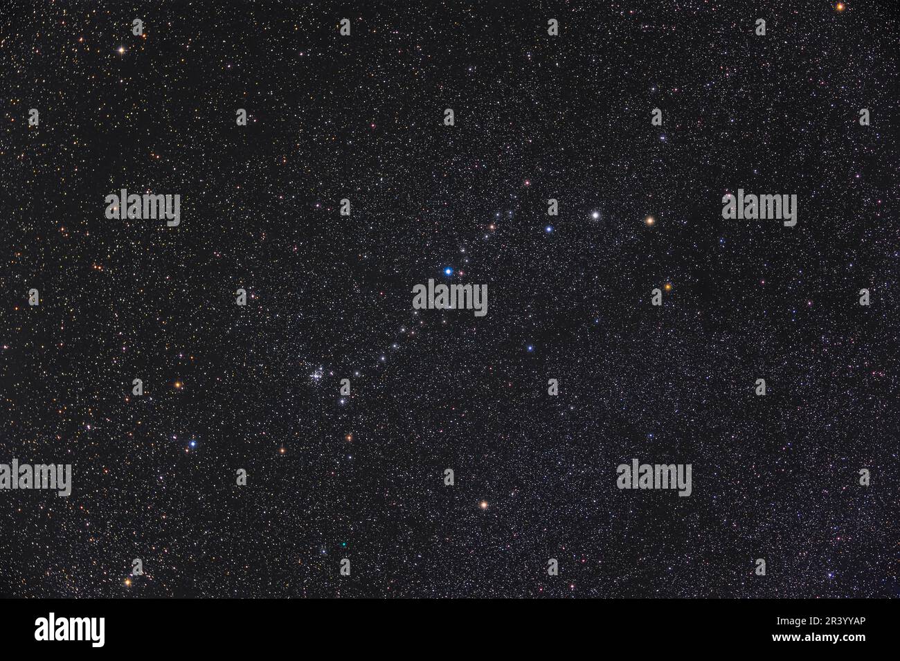 L'astéroïsme des étoiles connues sous le nom de Cascade de Kemble dans Camelopardalis. Banque D'Images