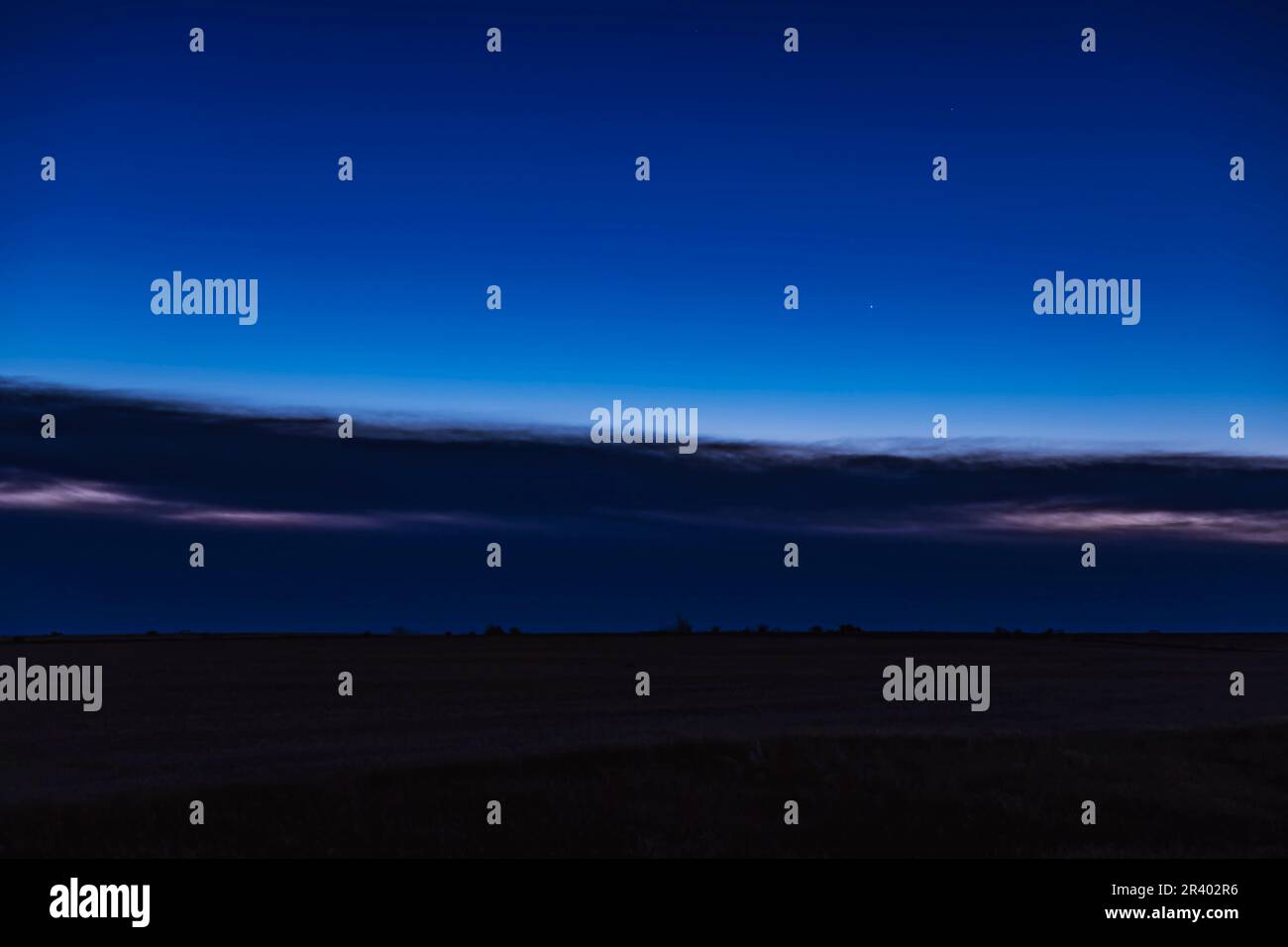 Le mercure dans le ciel du matin le lendemain de son jour de plus grande élongation occidentale. Banque D'Images