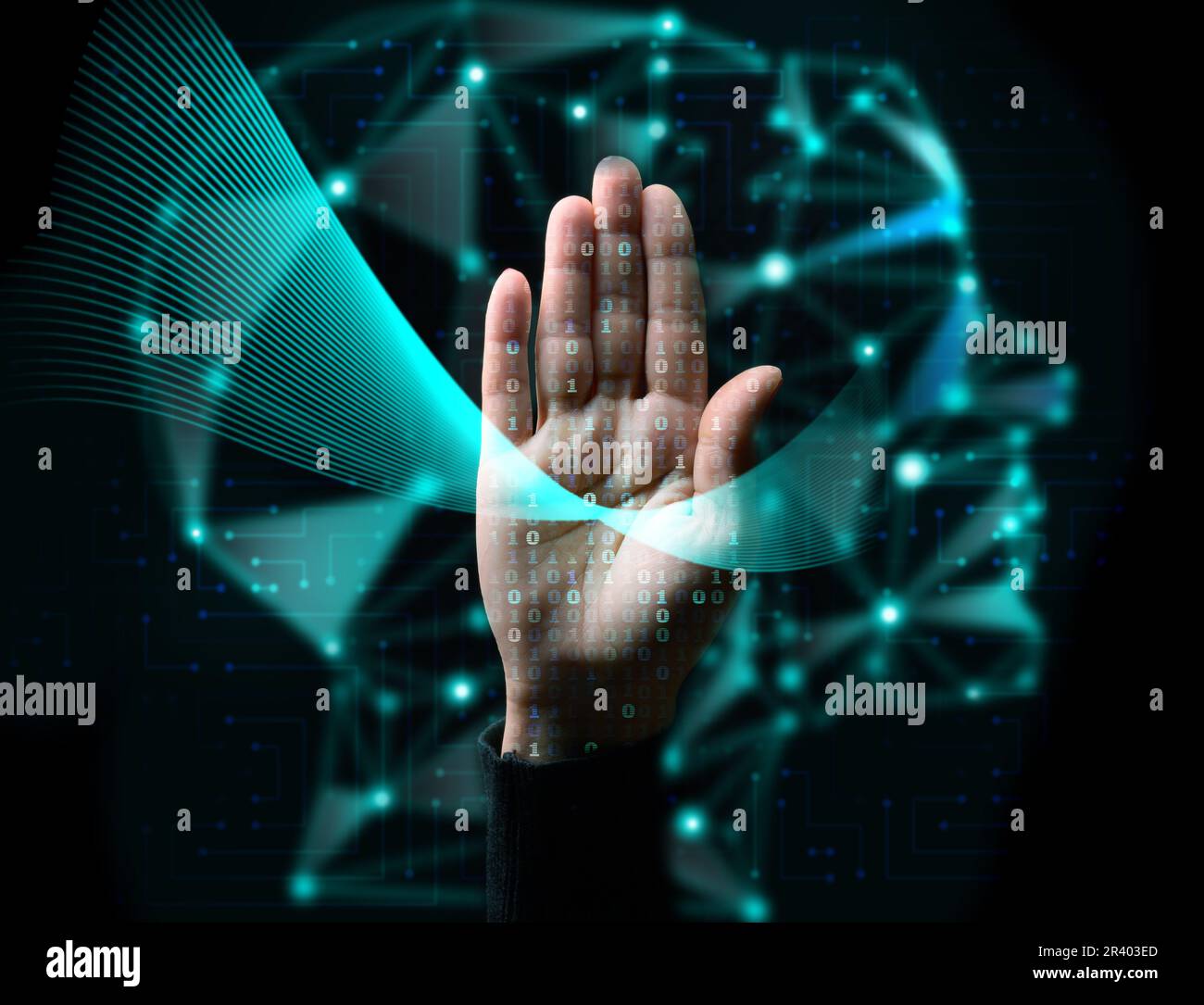 Formation à l'intelligence artificielle basée sur les informations disponibles. Traitement de tableaux d'informations Banque D'Images