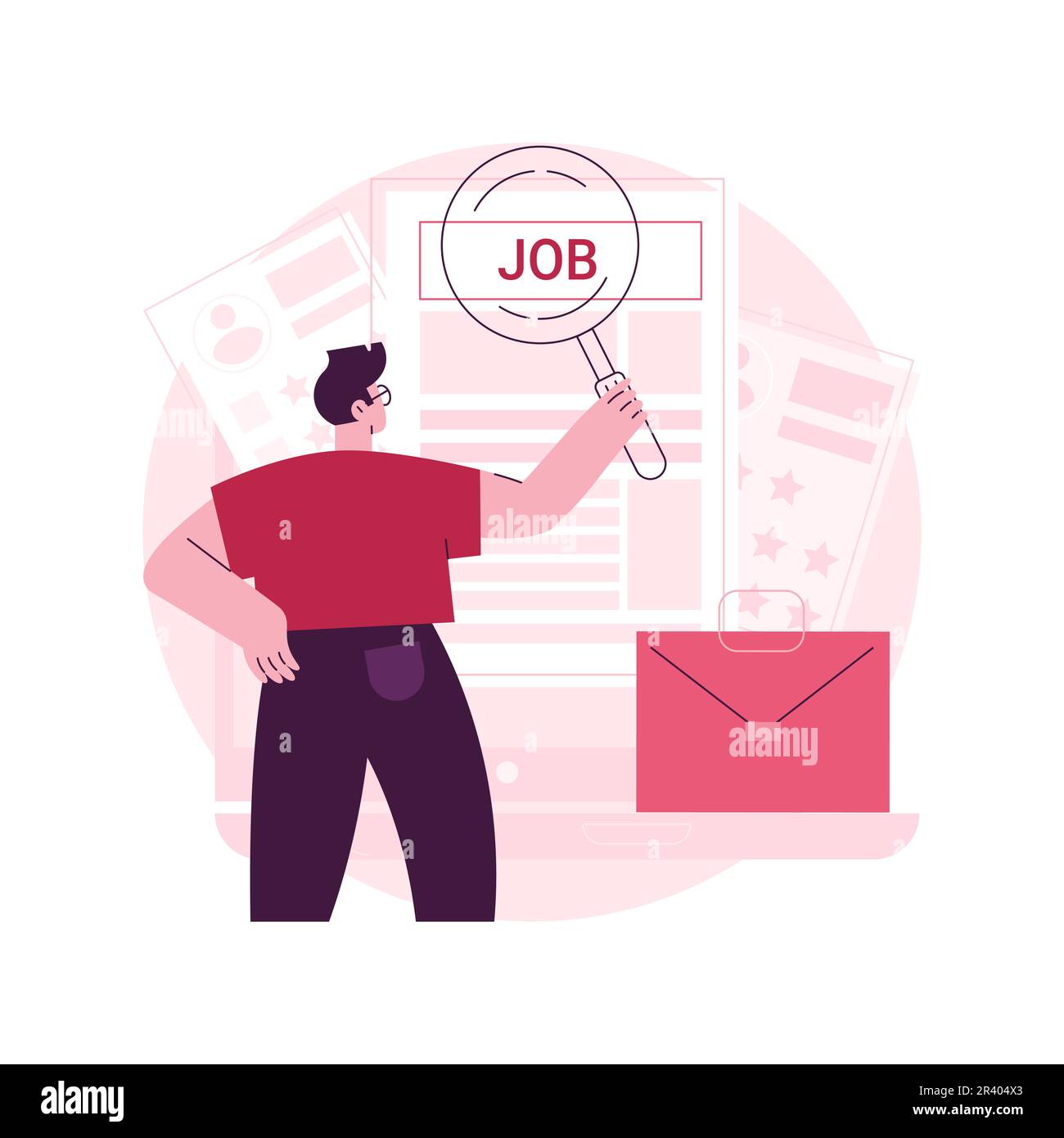 Carrières concept abstrait illustration vectorielle. Démarrer carrière, site Web de l'entreprise, travailler avec nous, conception de la barre de menus de navigation, interface utilisateur, élément de page Web, postuler à un emploi, métaphore abstraite de l'onglet du site des carrières. Illustration de Vecteur