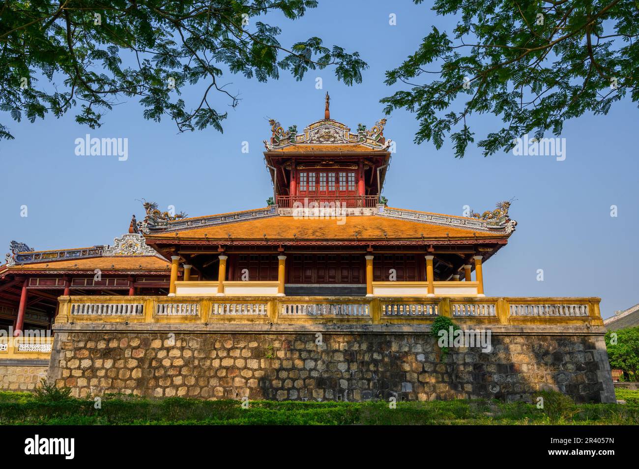 Palais Dai Noi dans la ville impériale, Citadelle de Hue, ancienne capitale du Vietnam. Banque D'Images