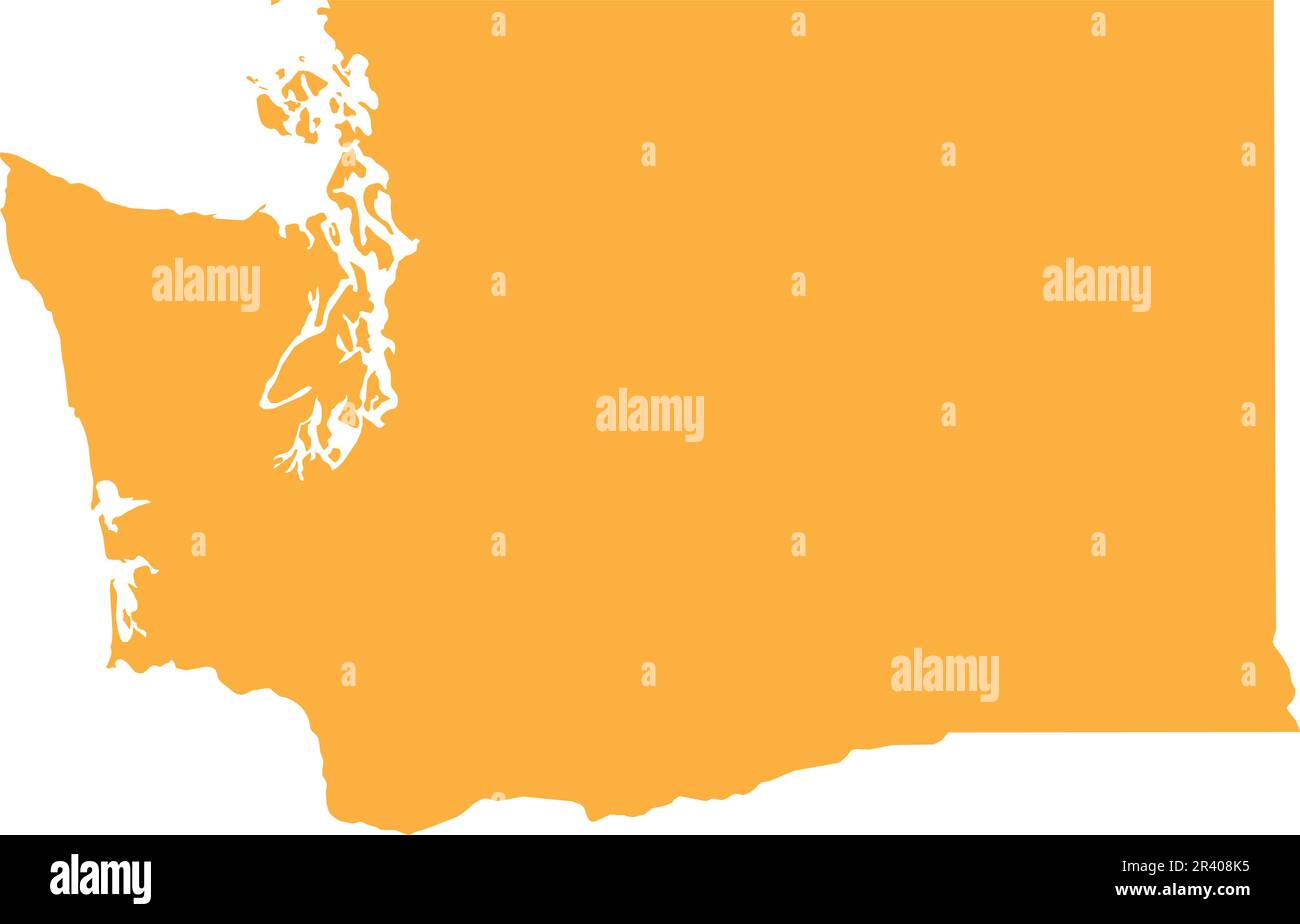 Carte COULEUR CMJN ORANGE de WASHINGTON, Etats-Unis Illustration de Vecteur