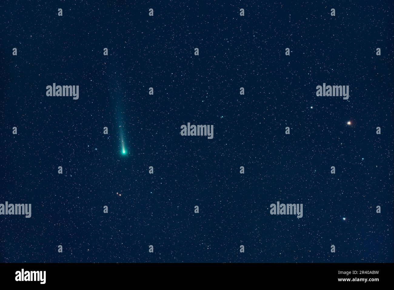Comet Leonard (C/2021 A1) le matin de 10 décembre 2021. Banque D'Images