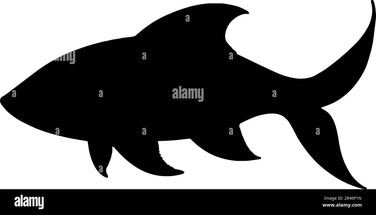 Silhouette de poisson isolée sur fond blanc. illustration vectorielle Illustration de Vecteur