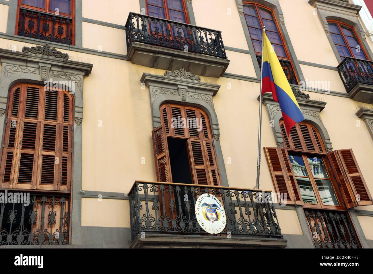 Consulat colombien dans la capitale de l'île Banque D'Images