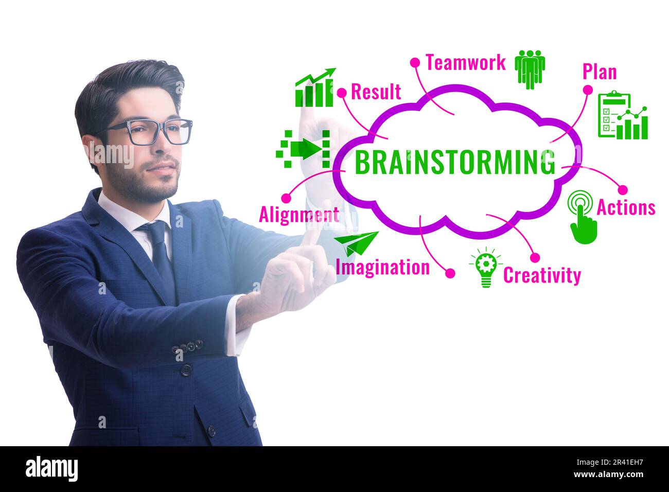 Concept de brainstorming comme outil de solution Banque D'Images