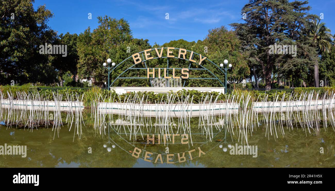 Beverly Hills signe panorama à Los Angeles, Etats-Unis Banque D'Images