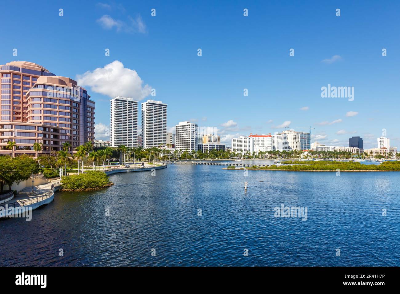 Vue sur le front de mer à West Palm Beach, États-Unis Banque D'Images