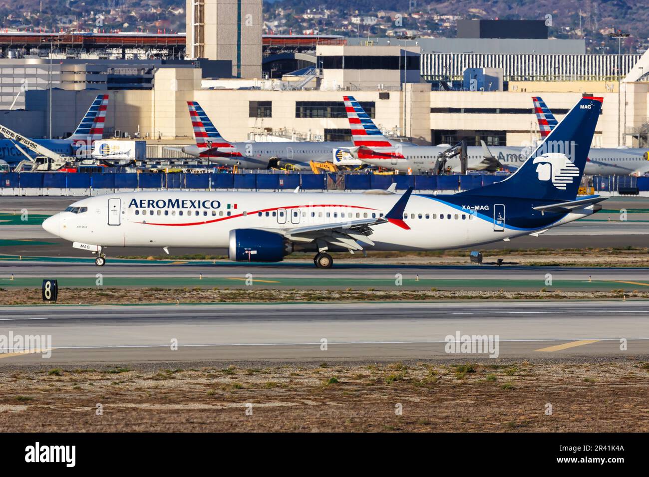 Aeromexico Boeing 737 MAX 8 Aircraft aéroport de Los Angeles aux États-Unis Banque D'Images