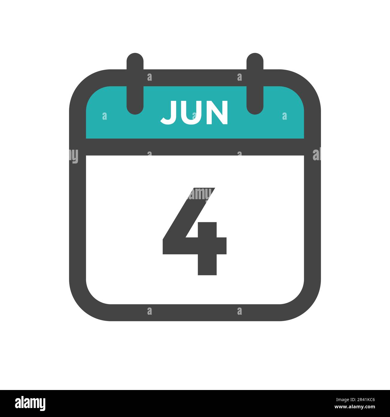 4 juin jour calendaire ou Date calendrier pour l'échéance et le rendez-vous Illustration de Vecteur