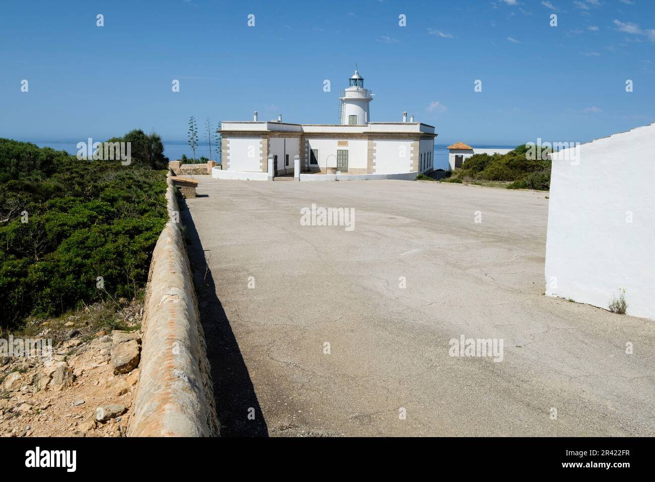 Phare de Cap blanc, Llucmajor, Majorque, Iles Baléares, Espagne. Banque D'Images