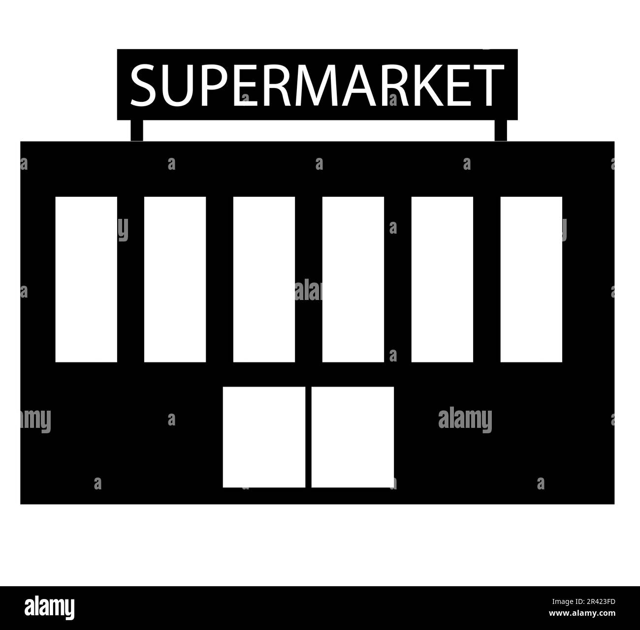 icône supermarché. panneau extérieur du supermarché. symbole du magasin et du marché. style plat. Banque D'Images