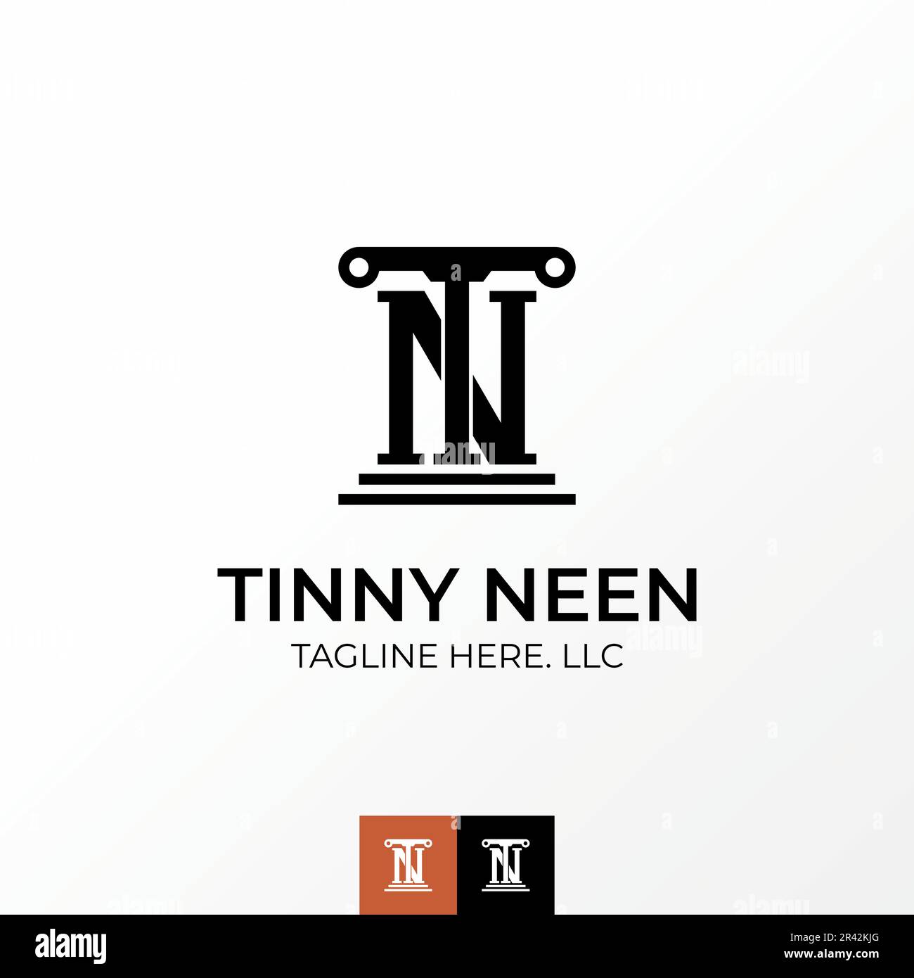 Logo design Graphic concept créatif abstrait premium libre vecteur lettre de base NT ou TN serif font pilier et escaliers. Lié à la loi initiale du monogramme Illustration de Vecteur