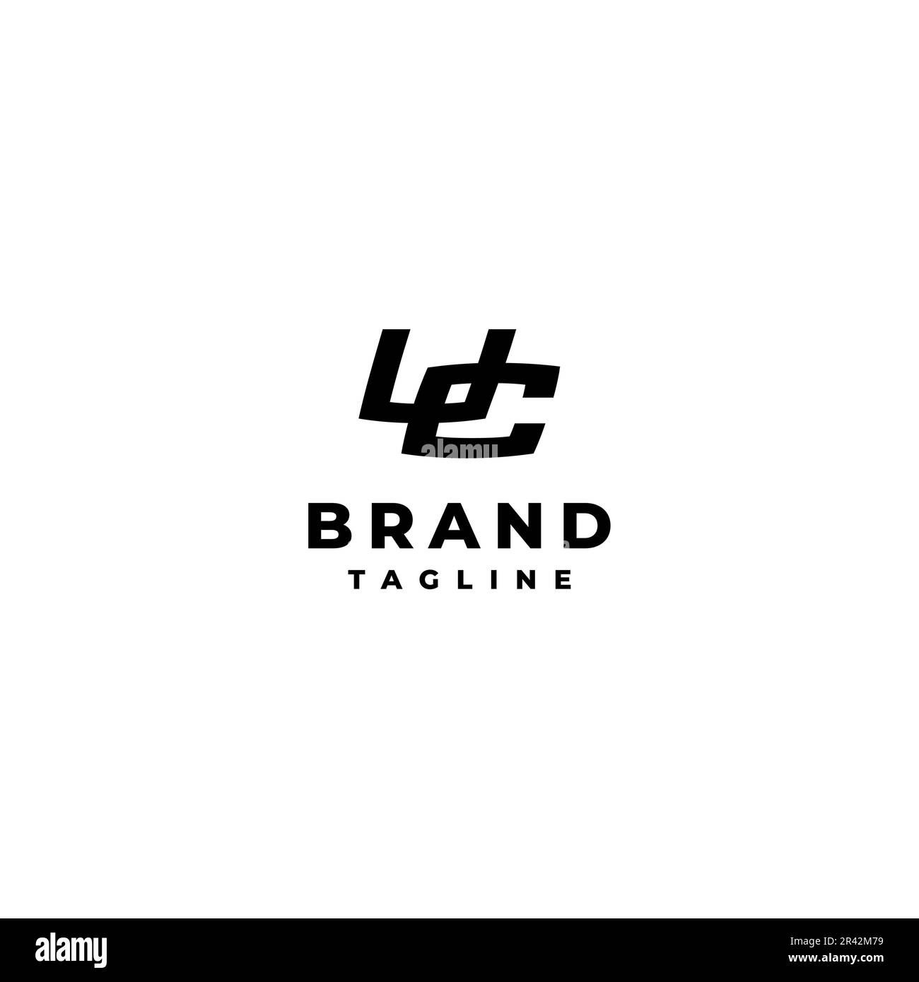 Logo des initiales de la lettre UC forte et masculine. Logo minimaliste des initiales de la lettre UC qui représente la force et la masculinité. Illustration de Vecteur