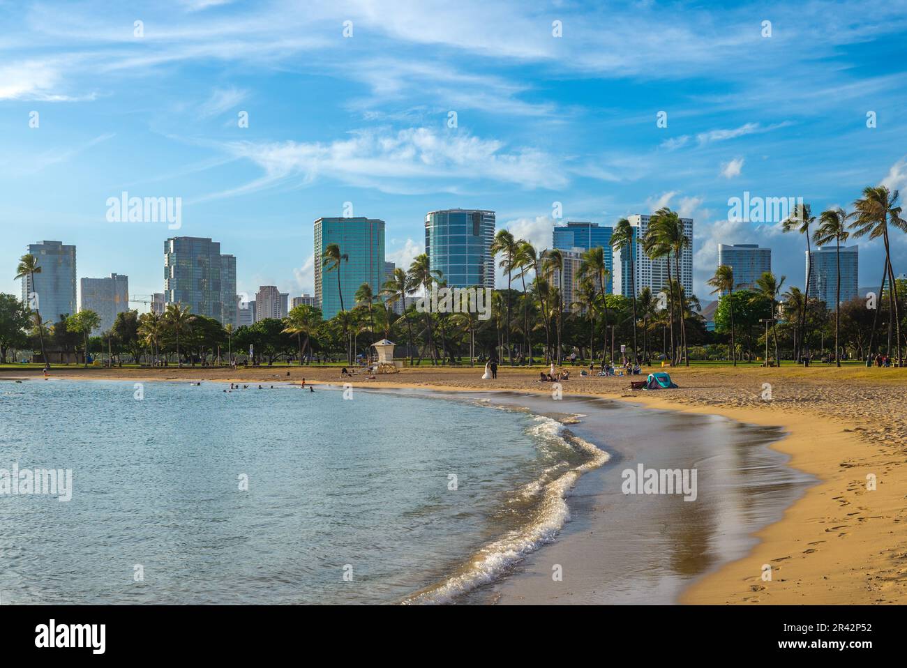 Paysage urbain d'Honolulu en île Oahu, Hawaii, us Banque D'Images