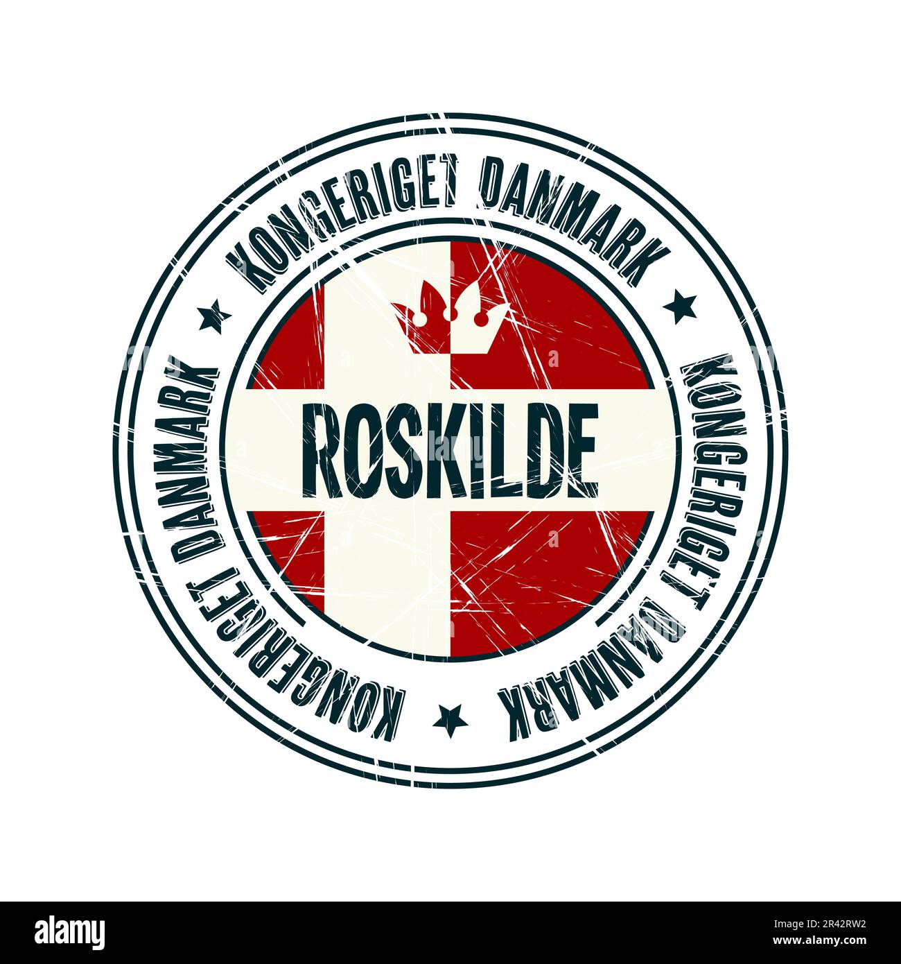 Illustration vectorielle de tampon en caoutchouc Roskilde City grunge sur fond blanc Illustration de Vecteur
