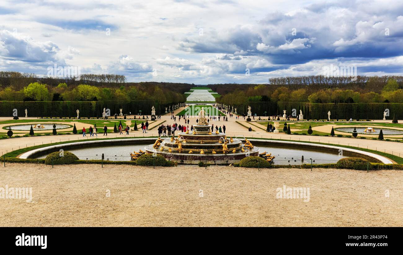 Fontaine de Latona, jardin et parc du bassin de Latona, Château de Versailles, région Ile-de-France, France Banque D'Images