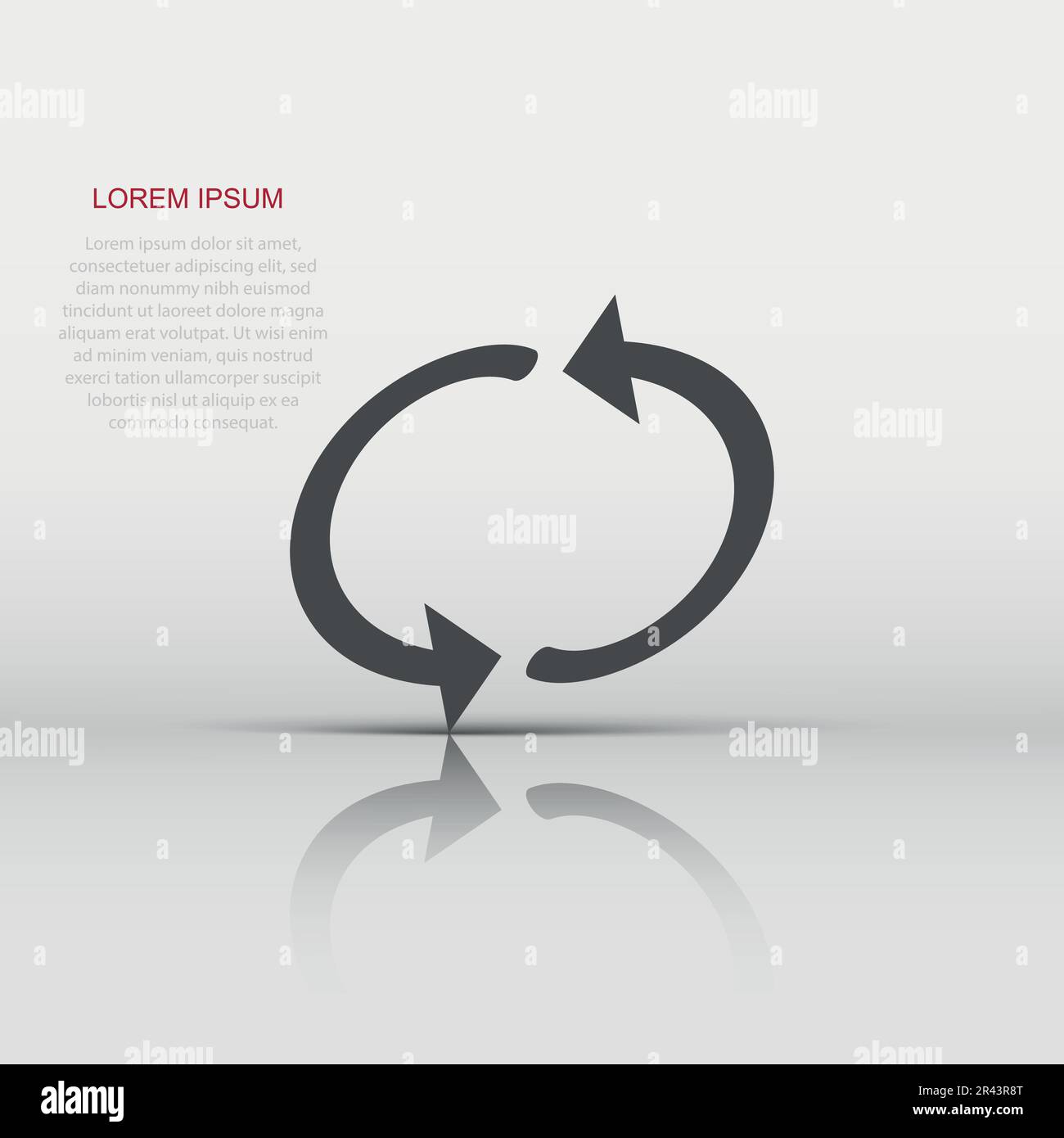 L'icône de rotation de la flèche dans le style. L'action de synchronisation vector illustration sur fond blanc isolé. Bouton Actualiser concept d'entreprise. Illustration de Vecteur