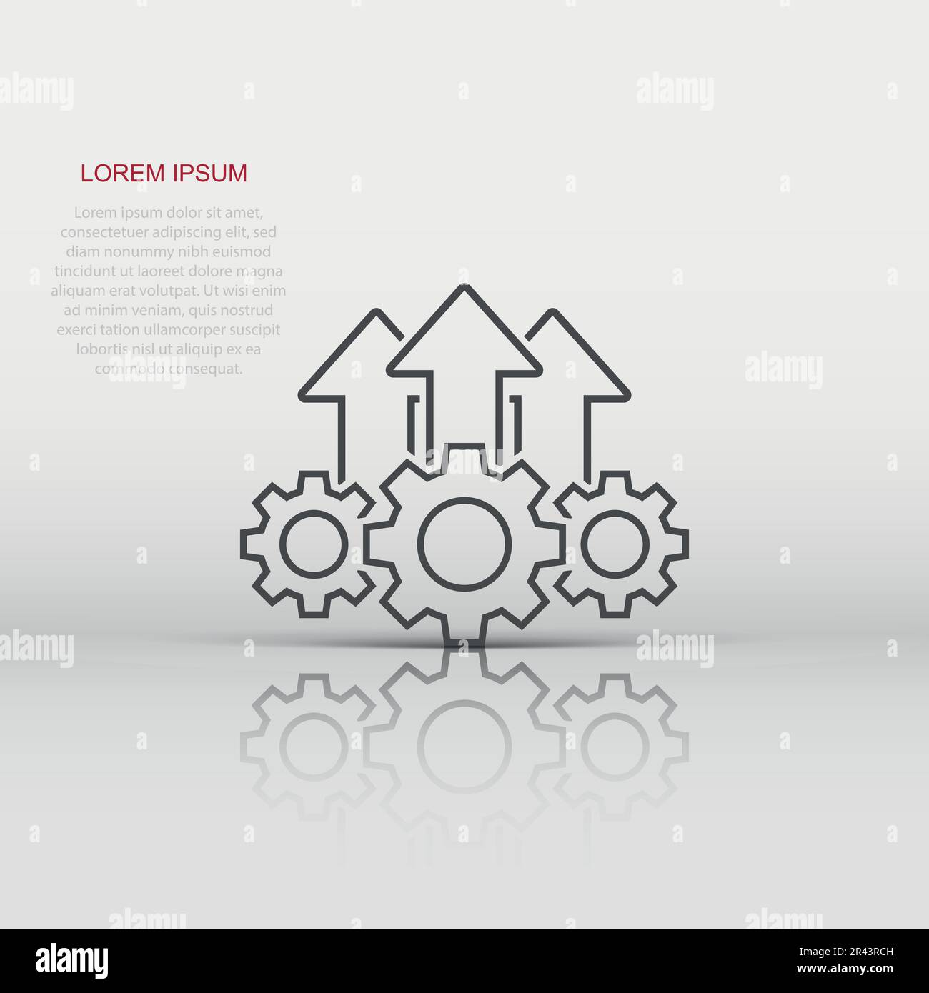 Dans l'icône du projet Opération style plat. Le processus d'engrenage vector illustration sur fond blanc isolé. Produire de la technologie business concept. Illustration de Vecteur