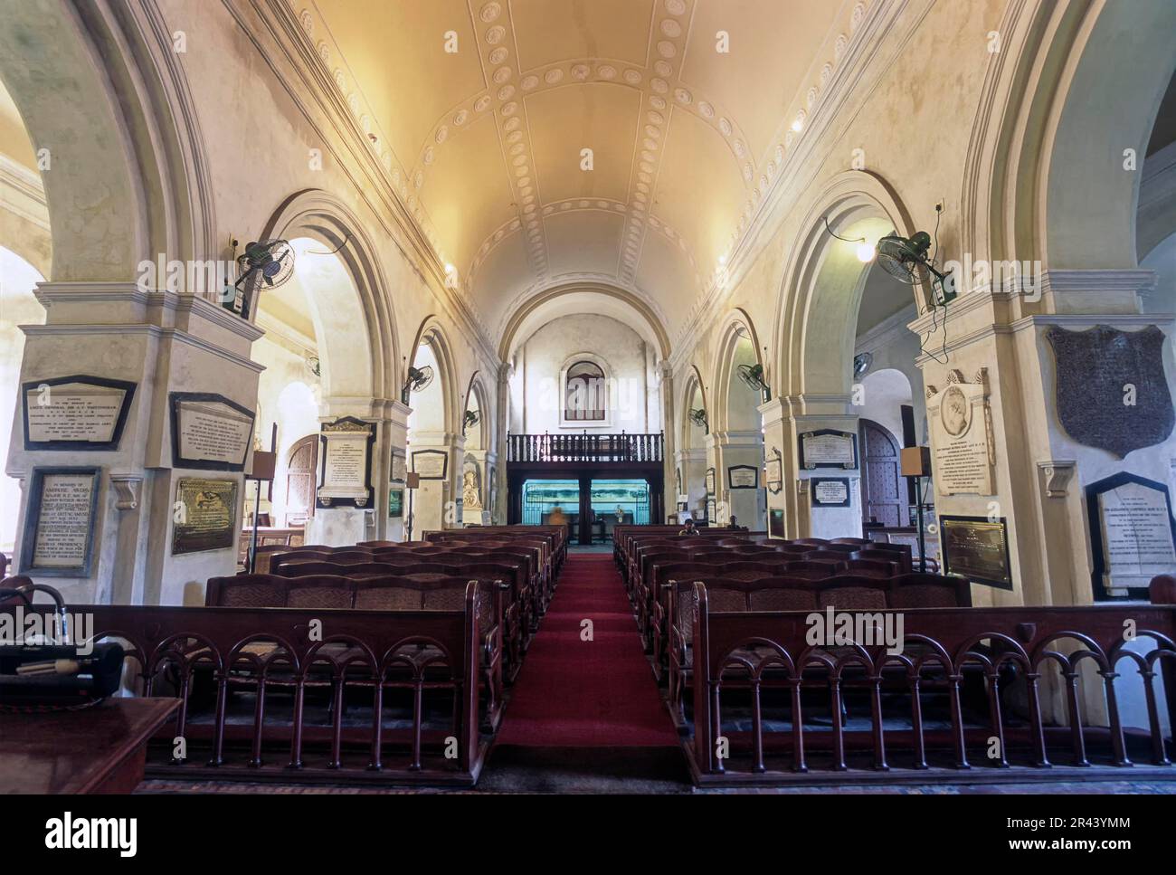 Intérieur, St. L'église de Marie à Chennai, Tamil Nadu, Inde, Asie. La plus ancienne église anglicane d'Asie construite en 1680 Banque D'Images