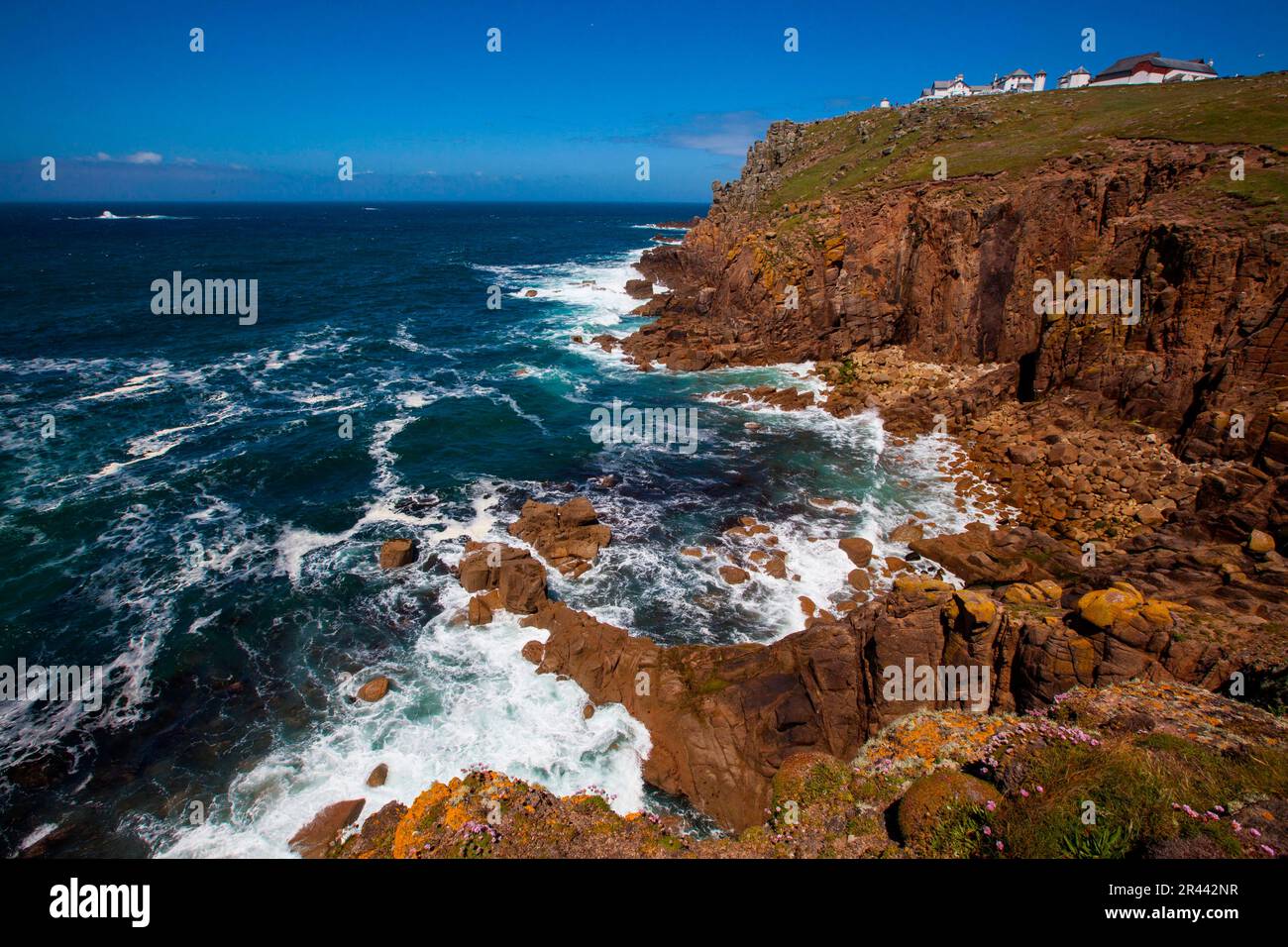 Falaises, Land's End, Cornwall, Angleterre, Royaume-Uni Banque D'Images