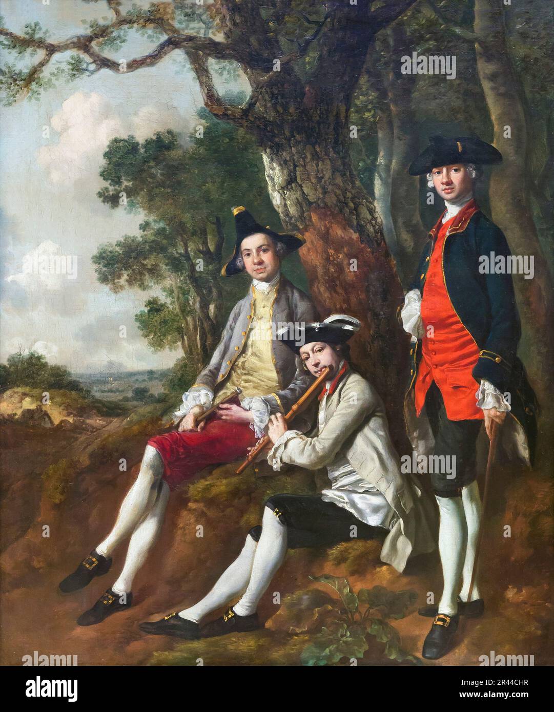 Peter Darnell Muilman, Charles Crokaff et William Keable dans un paysage, Thomas Gainsborough, vers 1750, Banque D'Images