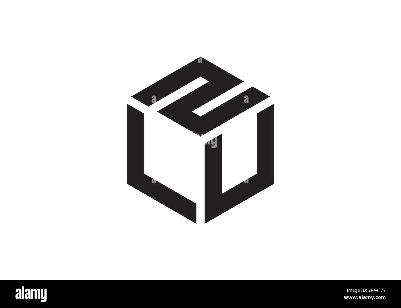 LUN initiale Monogram lettre lun logo Design Vector Template l u n Cube Polygon Letter logo Design Illustration de Vecteur