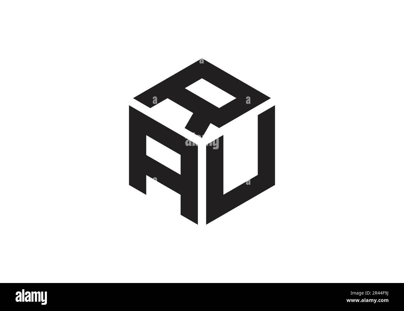 AUR lettre de monogramme initiale logo aur Design modèle vectoriel a u r Cube lettre Polygon logo Design Illustration de Vecteur