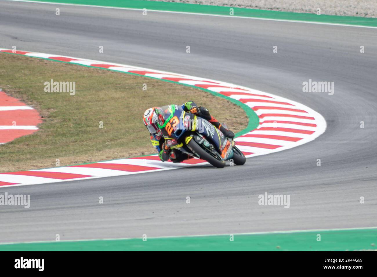 MONTMELLO, ESPAGNE-4 JUIN 2021: Niccolo Antonelli sur son #23 KTM RC250GP (Avintia), Championnat du monde 2021 Moto3 Banque D'Images