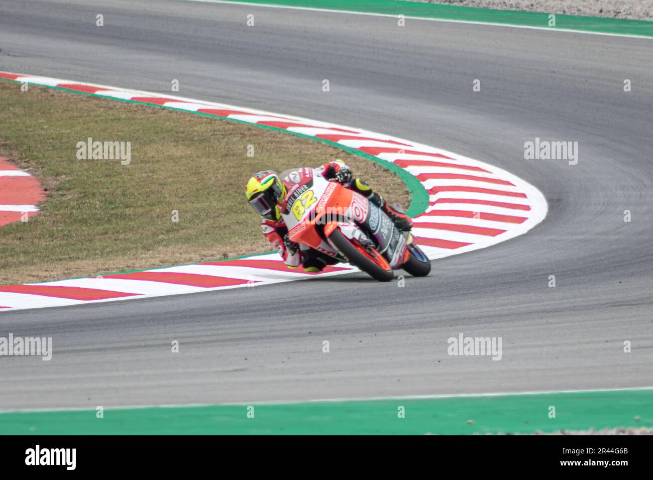 MONTMELLO, ESPAGNE-4 JUIN 2021: Stefano NEPA sur son #82 KTM RC250GP (BoE Owlride), Championnat du monde 2021 Moto3 Banque D'Images