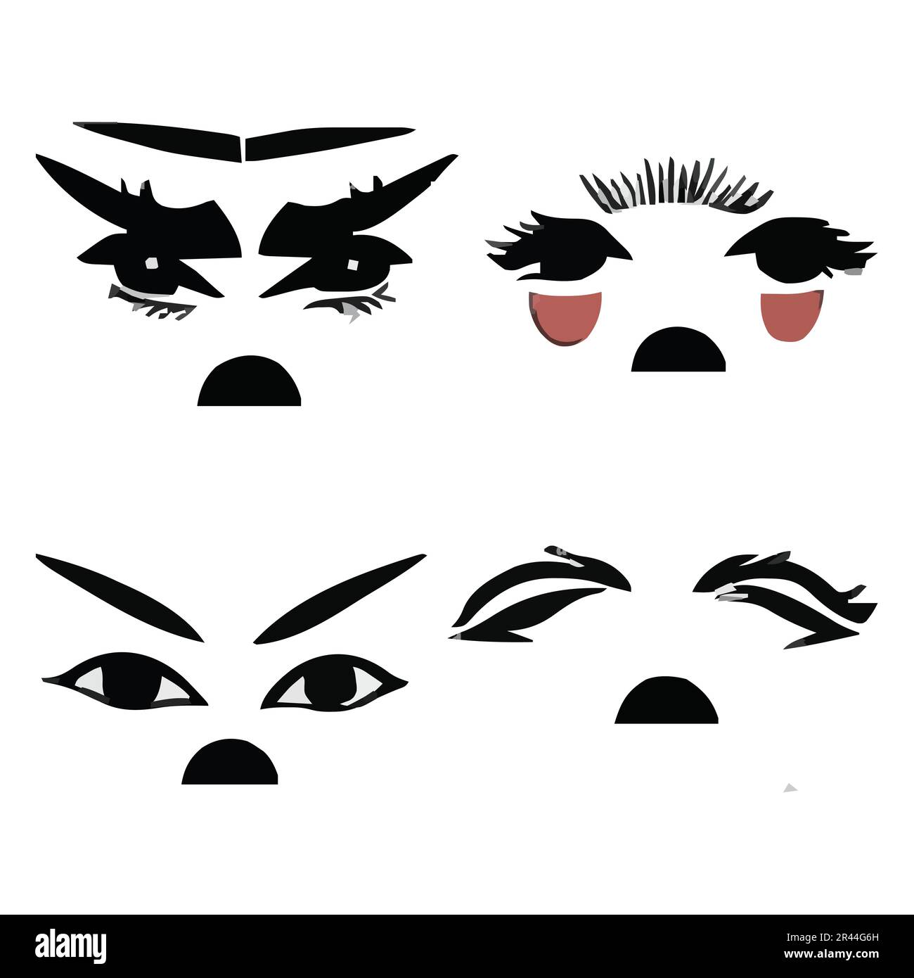 Ensemble de fichiers vectoriels des expressions du visage des yeux Illustration de Vecteur