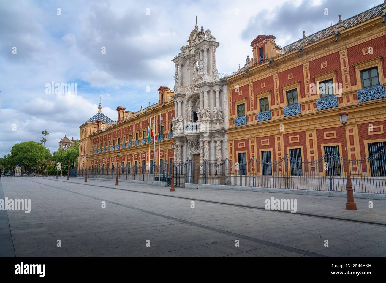Palais de San Telmo - Bâtiment de la Présidence autonome du Gouvernement andalou - Séville, Andalousie, Espagne Banque D'Images