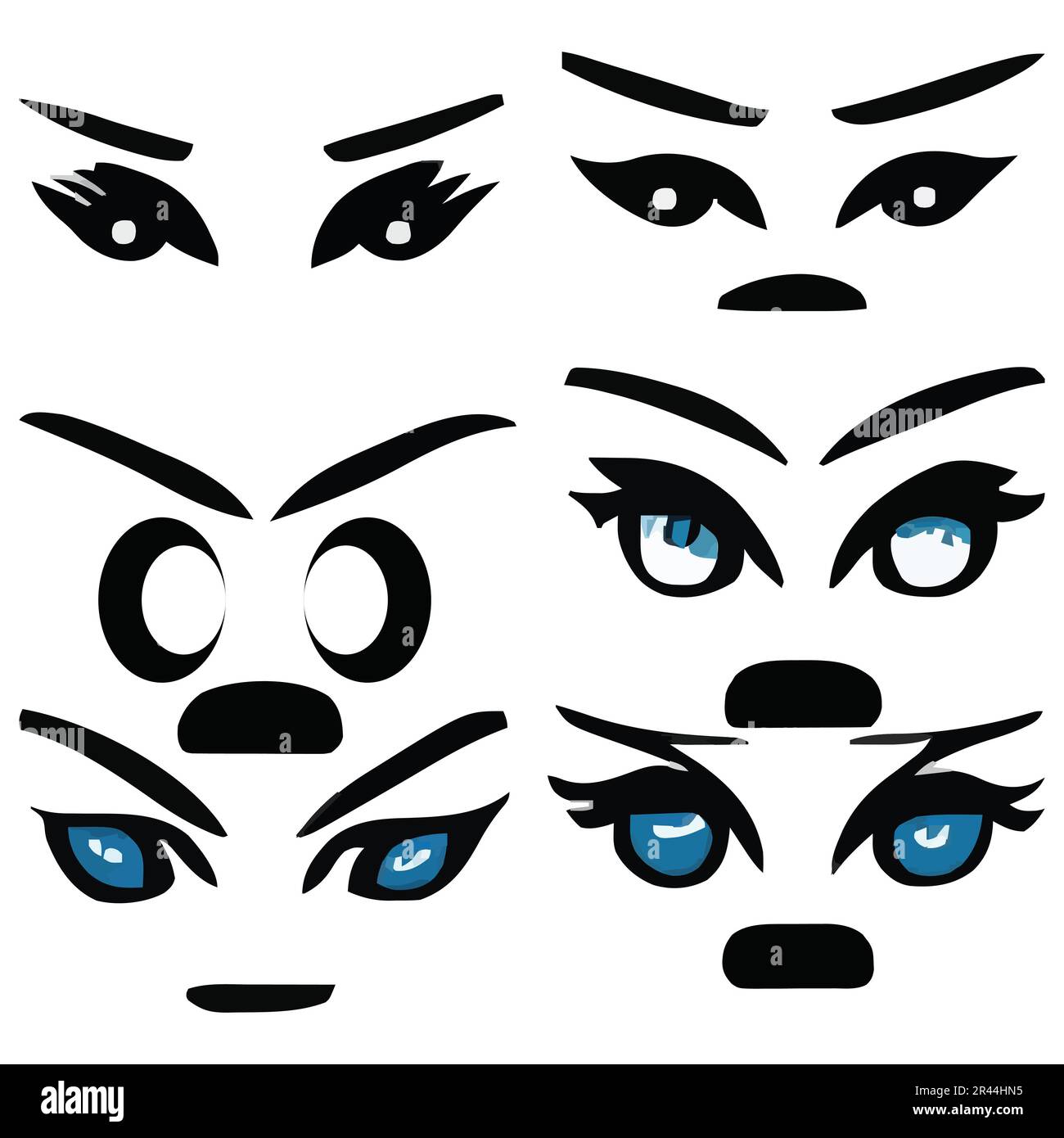 Ensemble de fichiers vectoriels des expressions du visage des yeux Illustration de Vecteur