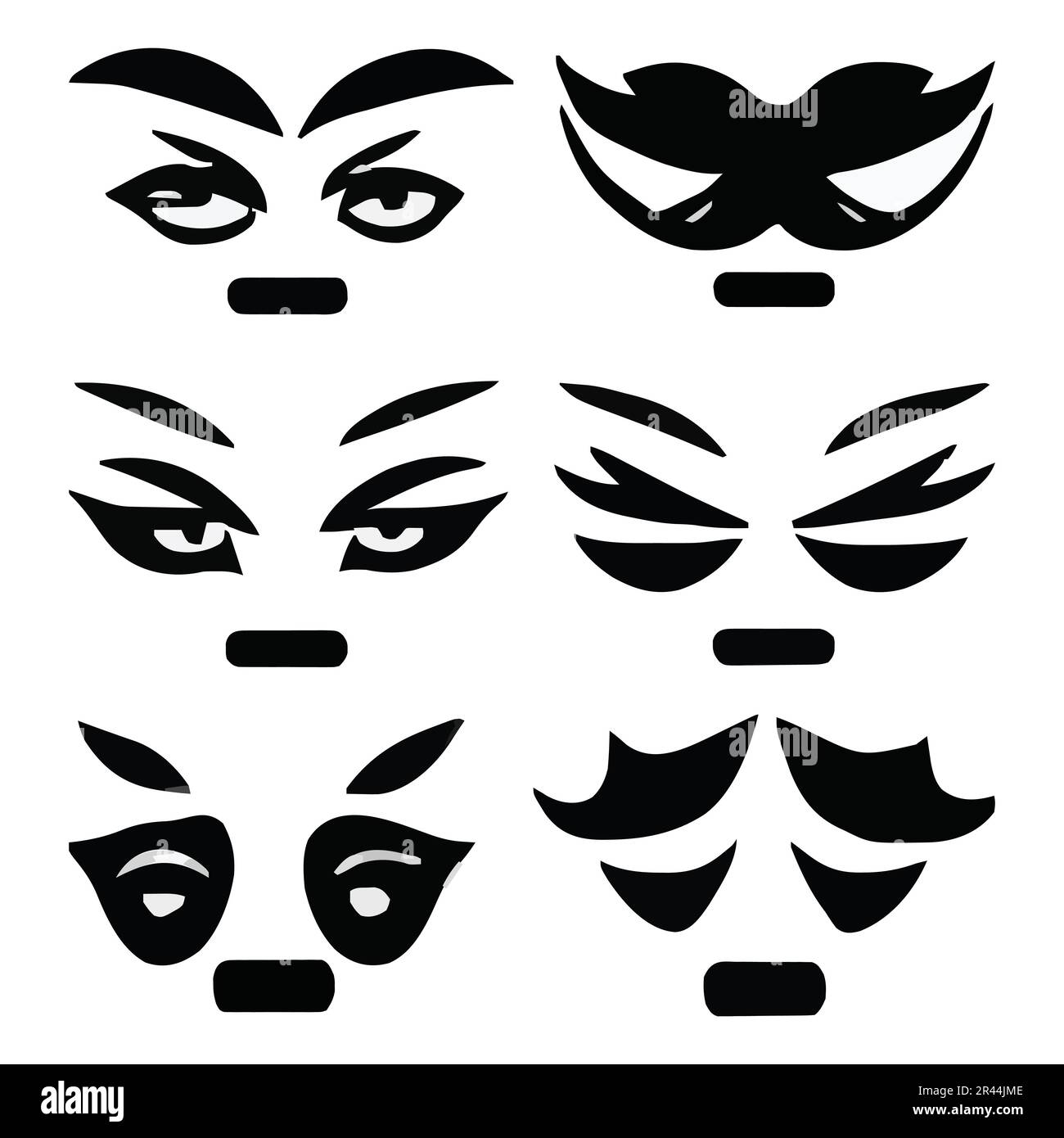 Ensemble de fichiers vectoriels des expressions du visage des yeux Illustration de Vecteur