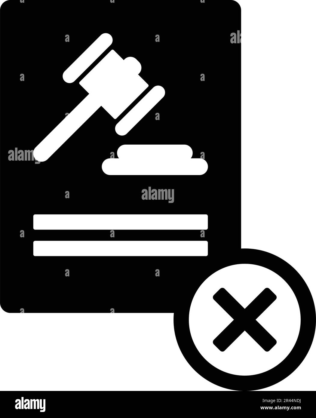 Icône d'annulation de l'ordonnance du tribunal à des fins graphiques et de conception de sites Web ou à des fins commerciales. Illustration de Vecteur