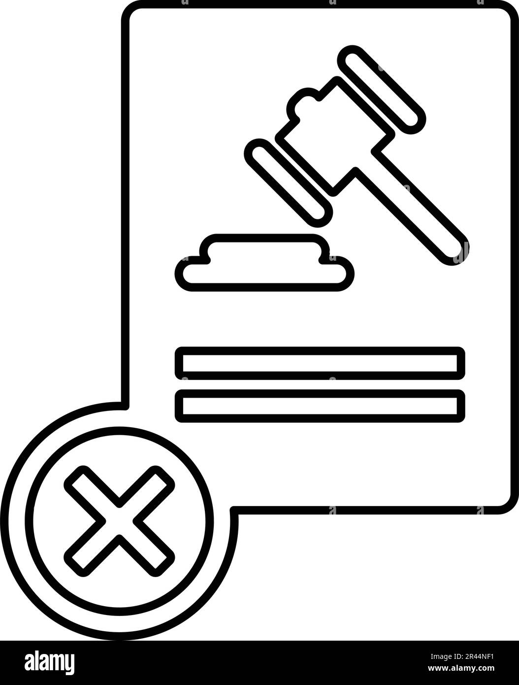 Icône d'annulation de l'ordonnance du tribunal à des fins graphiques et de conception de sites Web ou à des fins commerciales. Illustration de Vecteur