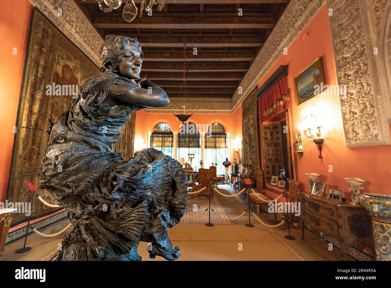 Danse flamenco Sculpture au salon de la Gitana (Gypsy Hall) au Palais Las Duenas (Palacio de las Duenas) - Séville, Andalousie, Espagne Banque D'Images