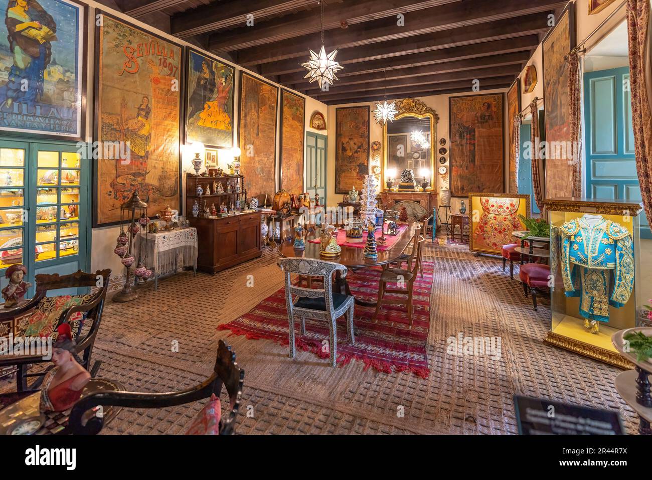 Salle des affiches au Palais Las Duenas (Palacio de las Duenas) - Séville, Andalousie, Espagne Banque D'Images